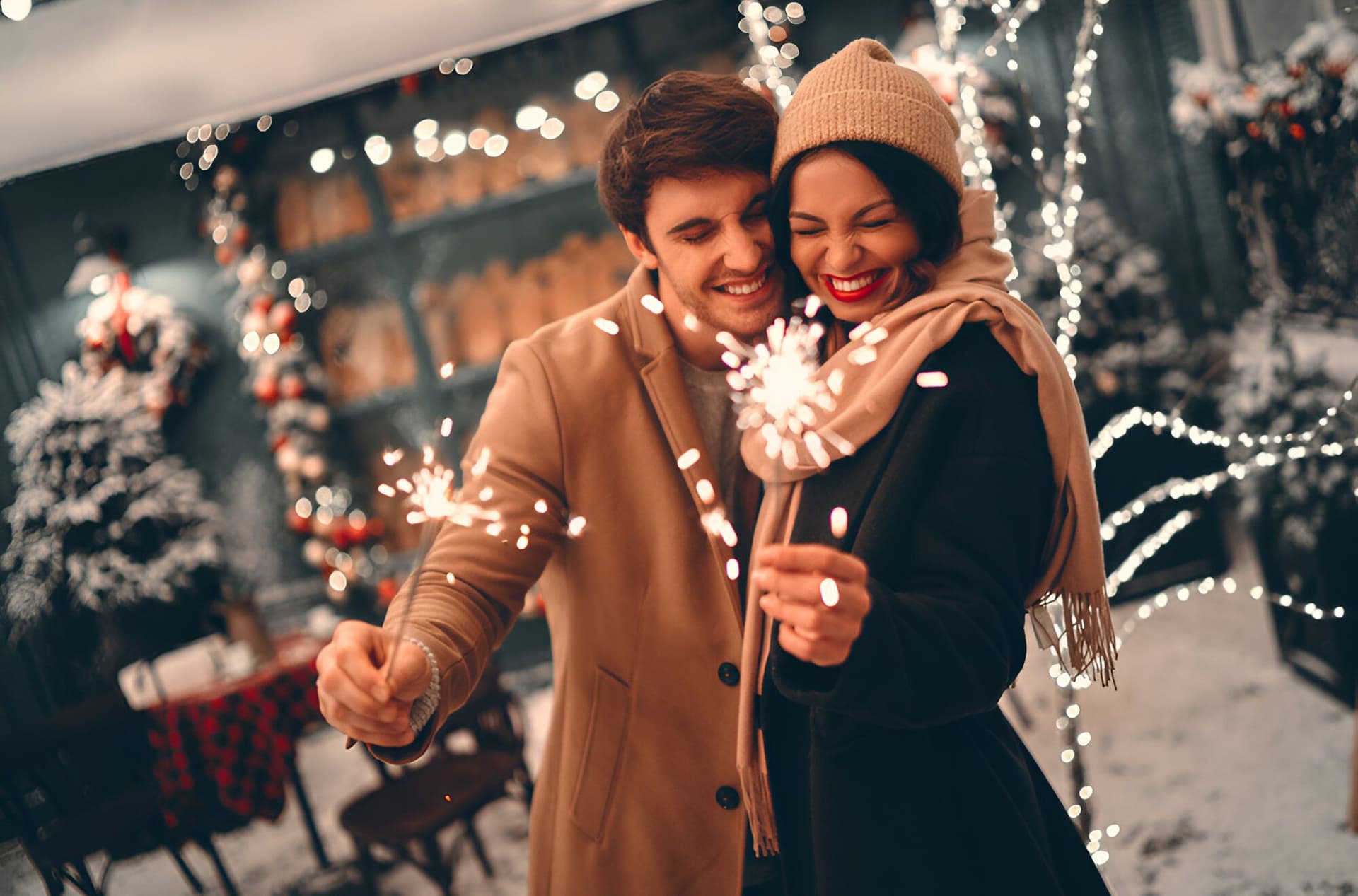 Couple celebrates New Year's Eve 