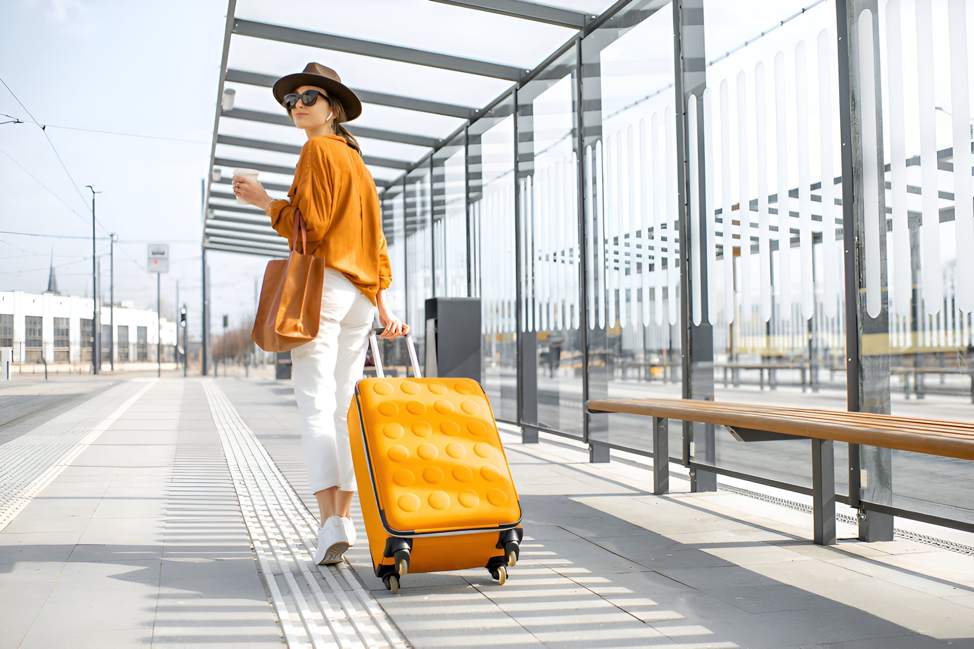 Tourist in airport
